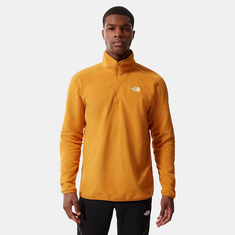 The North Face Fleece Mens Australia - The North Face 100 Glacier Quarter-Zip Yellow Hiking (QKD-130